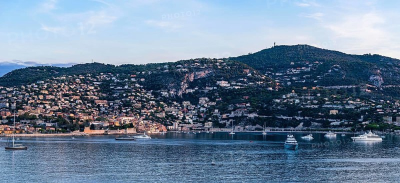 Sunrise over Harbor and Bay of Villefranche-sur-Mer