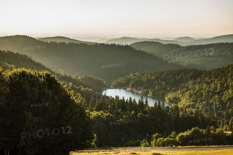 Mountain lake and hills
