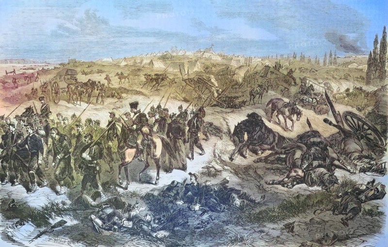 Das bei Beaumont vom IV. Armeekorps ueberfallene frazoesische Lager