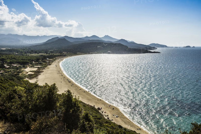 Sandy beach beach and mountains