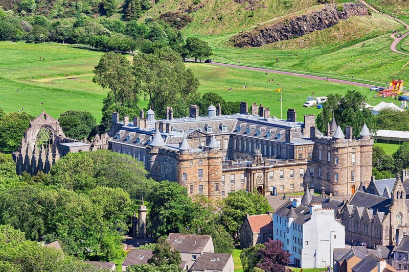 Holyrood Palace from Edinburgh Castle