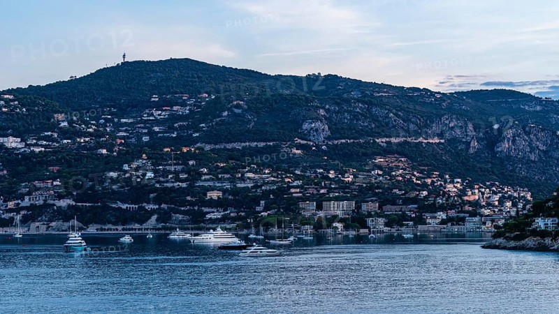 Sunrise over Harbor and Bay of Villefranche-sur-Mer