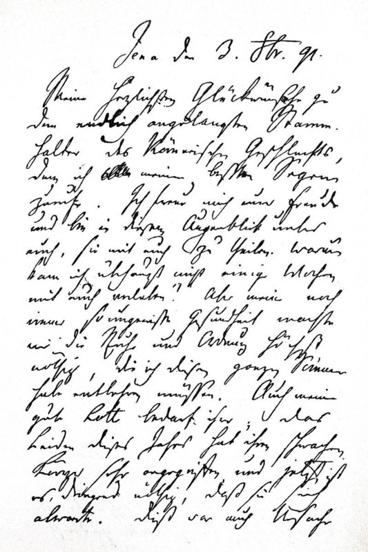 Congratulatory letter from Schiller on the birth of Theodor Koerner