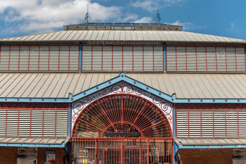 The metal halls of Millau in the Baltard style of the 19th century. Occitania