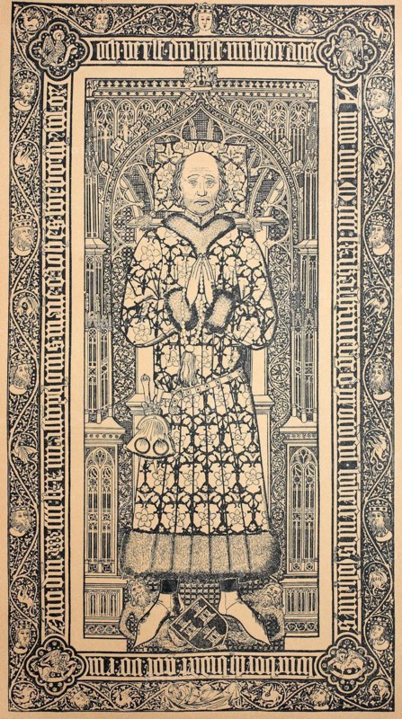 Grave slab of Johannes Lueneborch in St. Catherines Church in Luebeck
