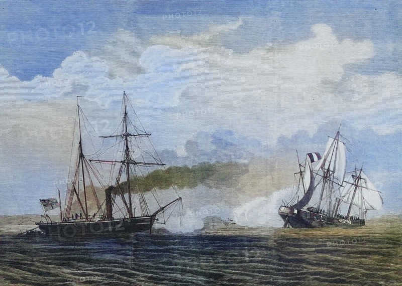 Battle of Havana between the German gunboat Meteor and the French Aviso Bouvet