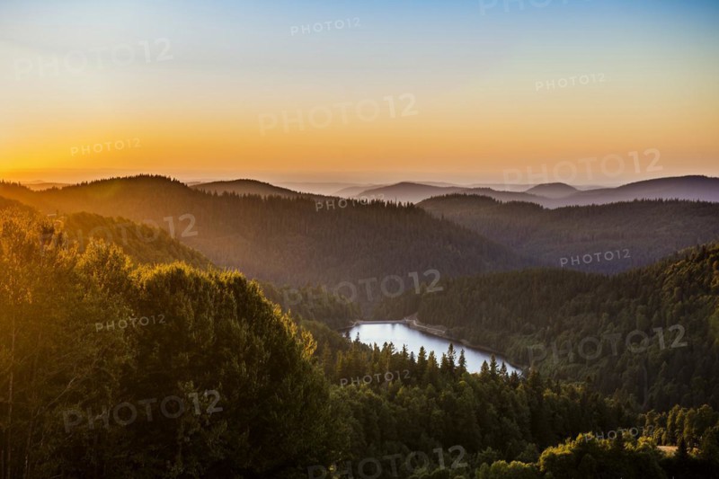 Mountain lake and hills