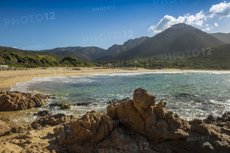 Sandy beach beach and mountains