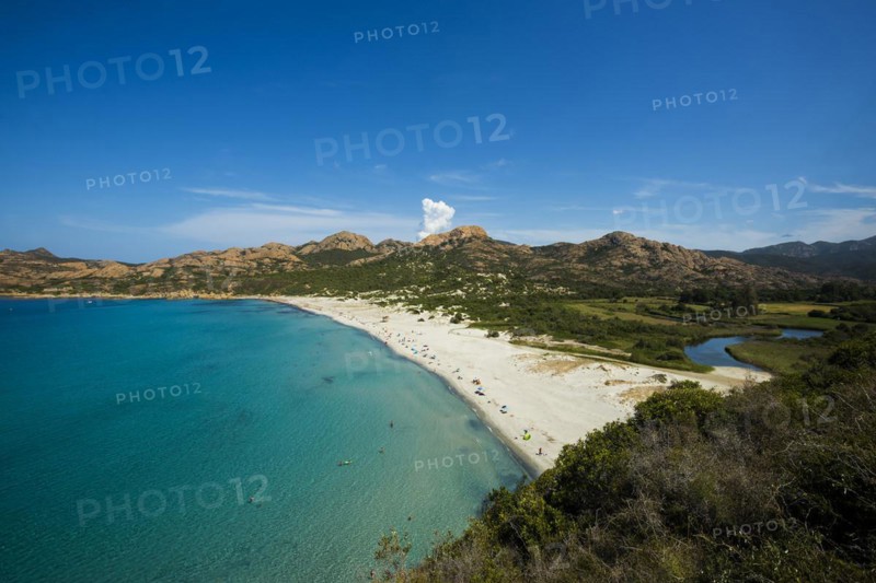 Sandy beach beach and mountains