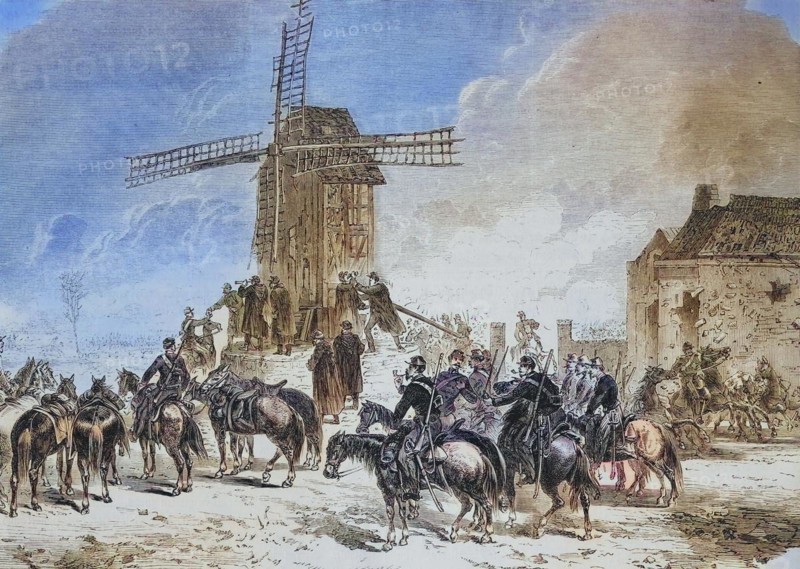 Point of view of the general Faidherbe at the windmill during the battle of Saint Quentin on the 19th January
