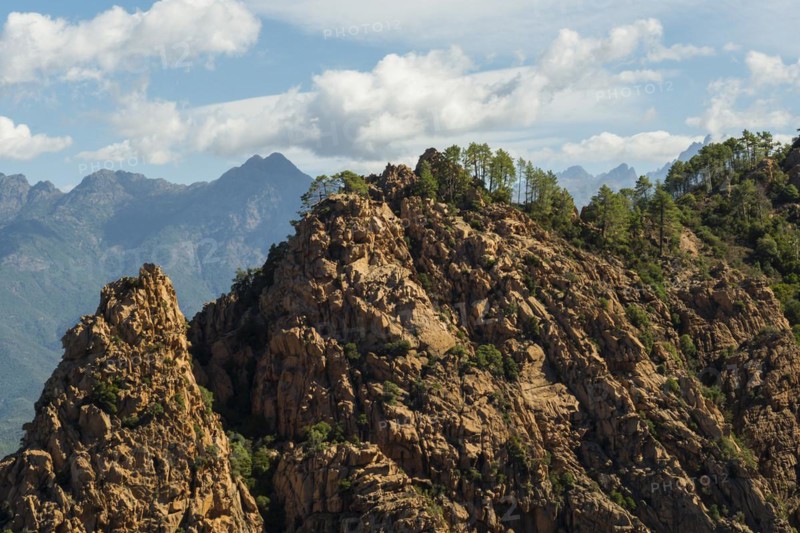 Red granite rocks