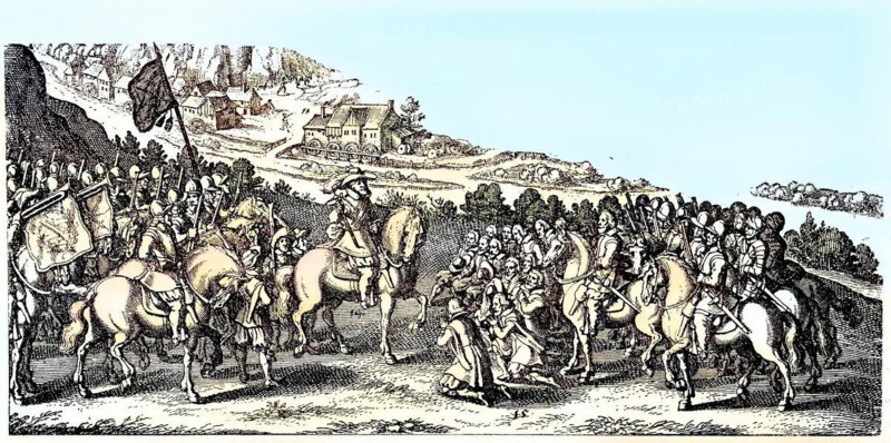 Thirty Years War between 1618 and 1648. Conquest of Bautzen by Elector Frederick of Saxe-Altenburg