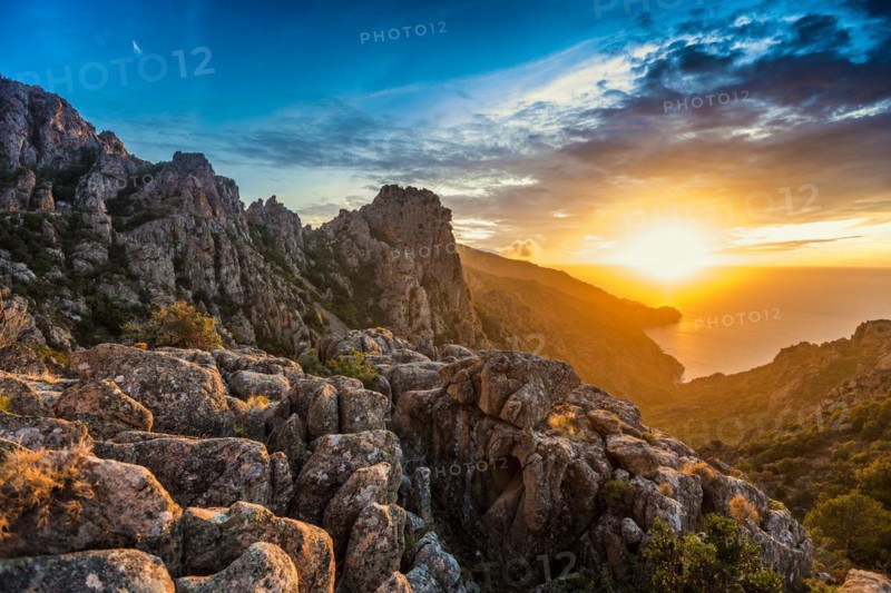 Red granite rocks