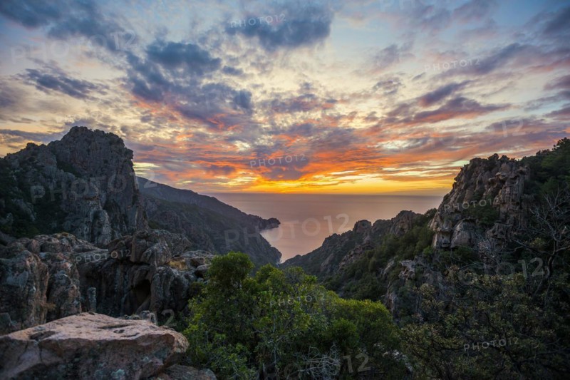 Red granite rocks