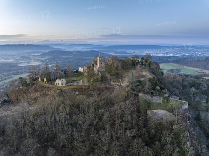 The Hohentwiel castle ruins at dawn