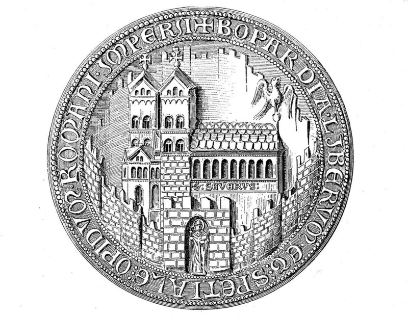 Medieval town seal from the 13th to 15th century