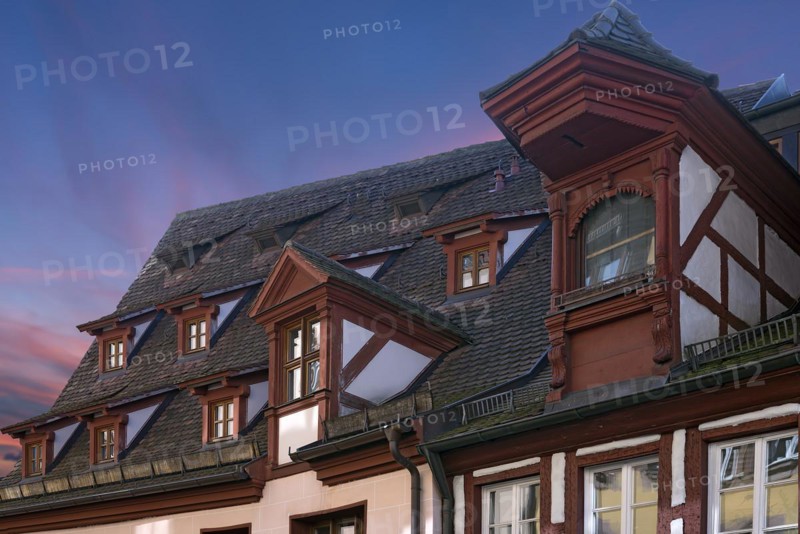 Dormer windows on a historic bathhouse