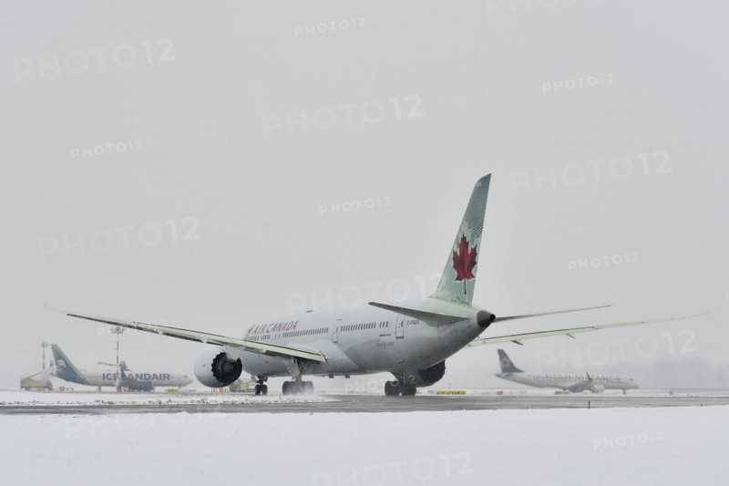 Air Canada in winter awaits take-off