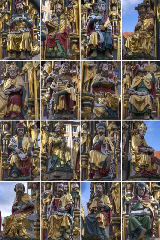 Figures at the Beautiful Fountain: Four Evangelists
