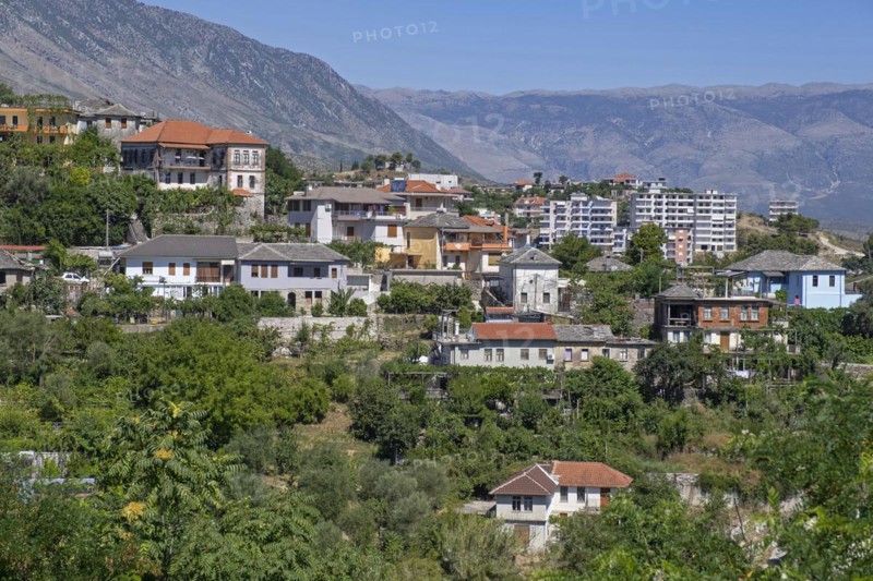 View over the modern city Gjirokaster