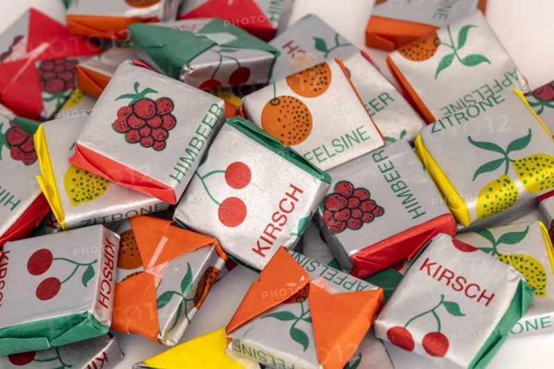 Chewy sweets in retro design