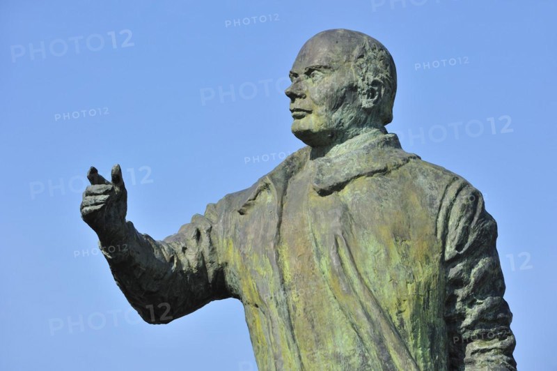 Statue of French president Francois Mitterrand at Lille