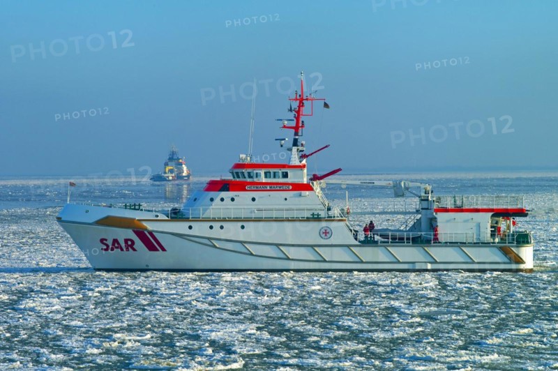 Sea rescue cruiser Hermann Marwede off Cuxhaven