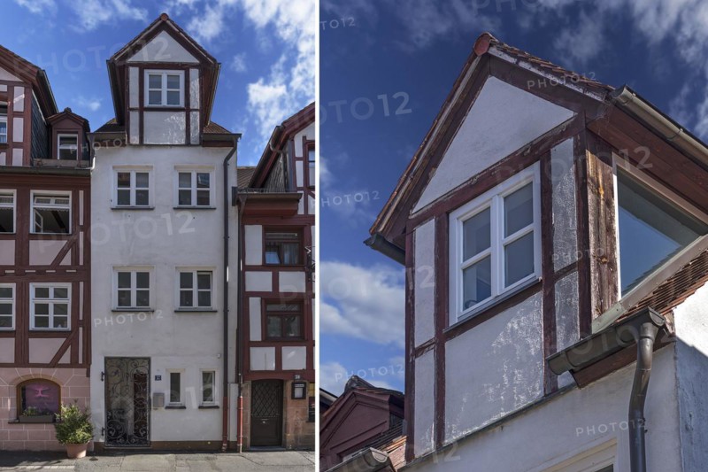 Historic dwelling house with dormer windows