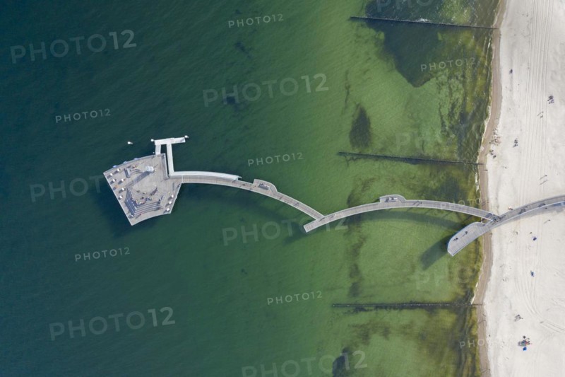 Aerial view over Koserow Pier