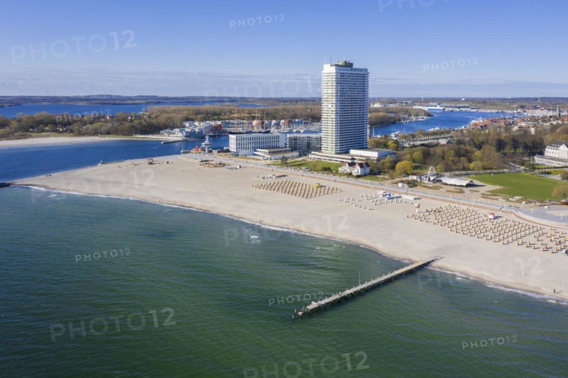 Aerial view over the beach