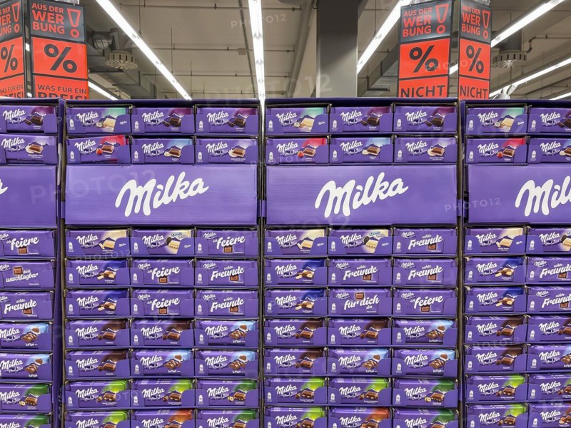 Milka chocolate on a pallet