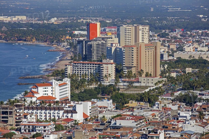 Aerial view over Puerto Vallarta