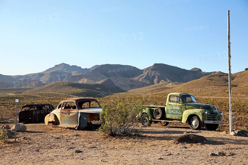 Cool Springs Station on historic Route 66 with a view of the pickup. Oatman