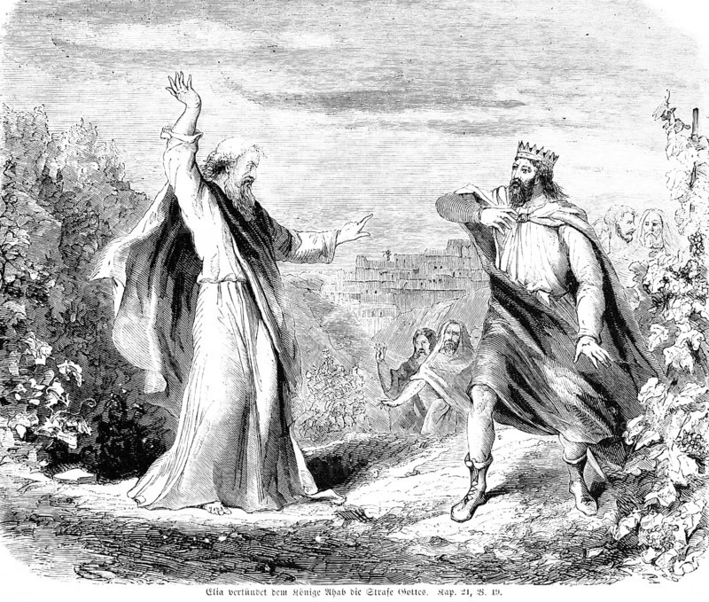 Elijah proclaims God's punishment to King Ahab