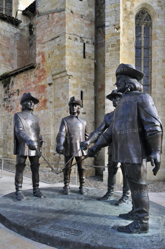 Statue of dArtagnan and The Three Musketeers at Condom