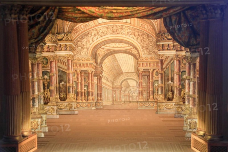 Model opera stage with scenery