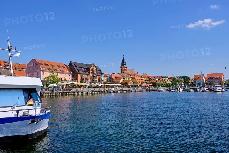 Harbour basin and harbour front of Waren an der Mueritz