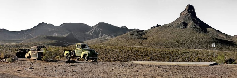 Cool Springs Station on historic Route 66 with a view of the pickup. Oatman