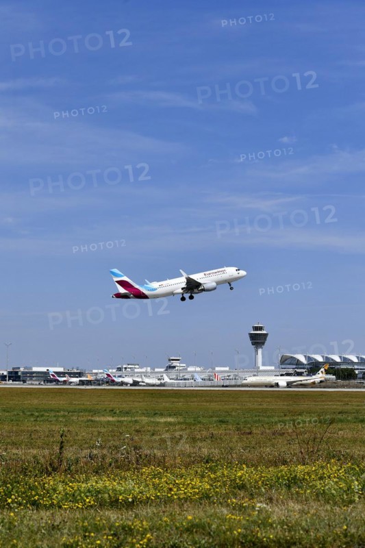 Taking off Eurowings Airbus A320-214