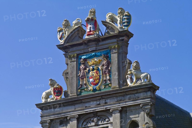 Gable of the West Frisian Museum on de roode Steen square in Hoorn