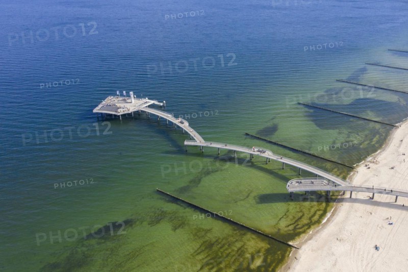 Aerial view over Koserow Pier