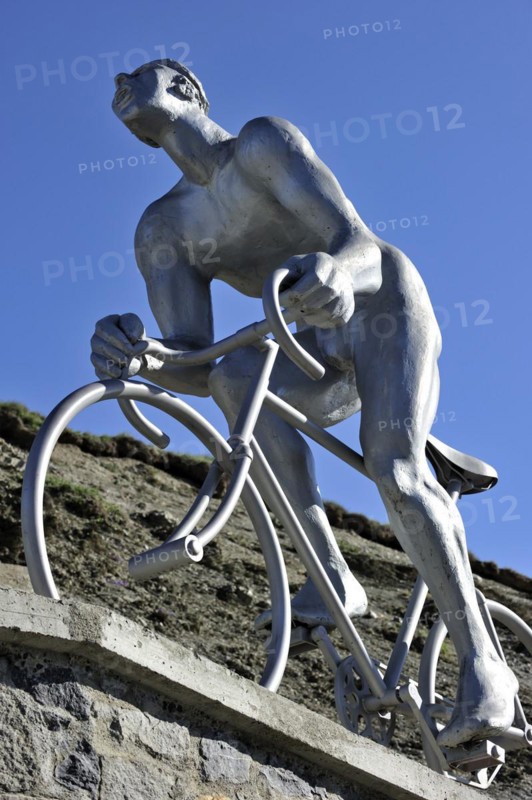 Statue for Tour de France cyclist Octave Lapize at the Col du Tourmalet in the Pyrenees