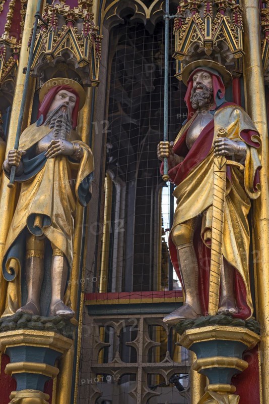 Figures at the Beautiful Fountain: Joshua on the left