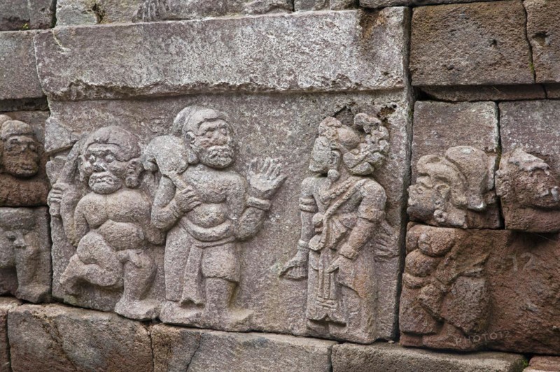 Relief on stone wall at Candi Sukuh