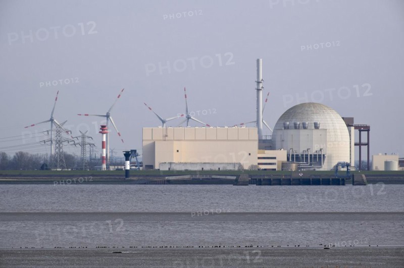 The decommissioned nuclear power plant Brokdorf on the Elbe