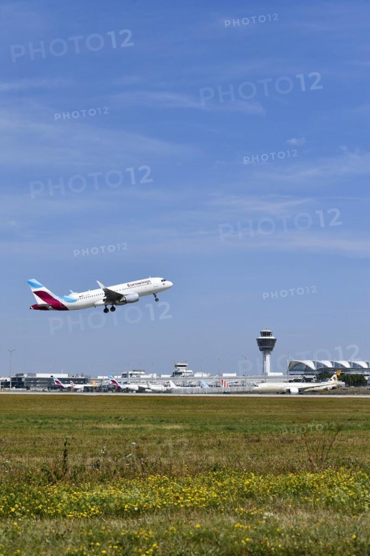 Taking off Eurowings Airbus A320-214