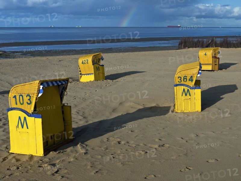 Empty beach chairs on Duhnen beach
