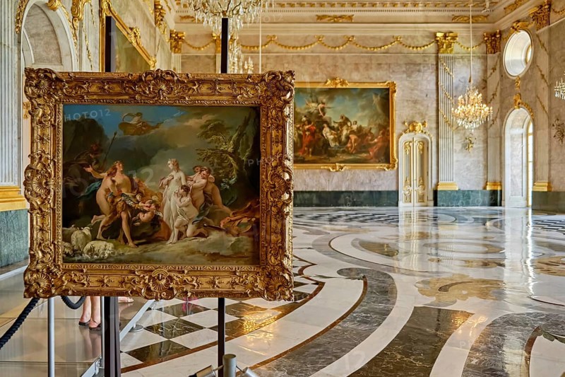 Marble Hall with exhibited painting The Judgement of Paris by Jean Baptiste Marie Pierre