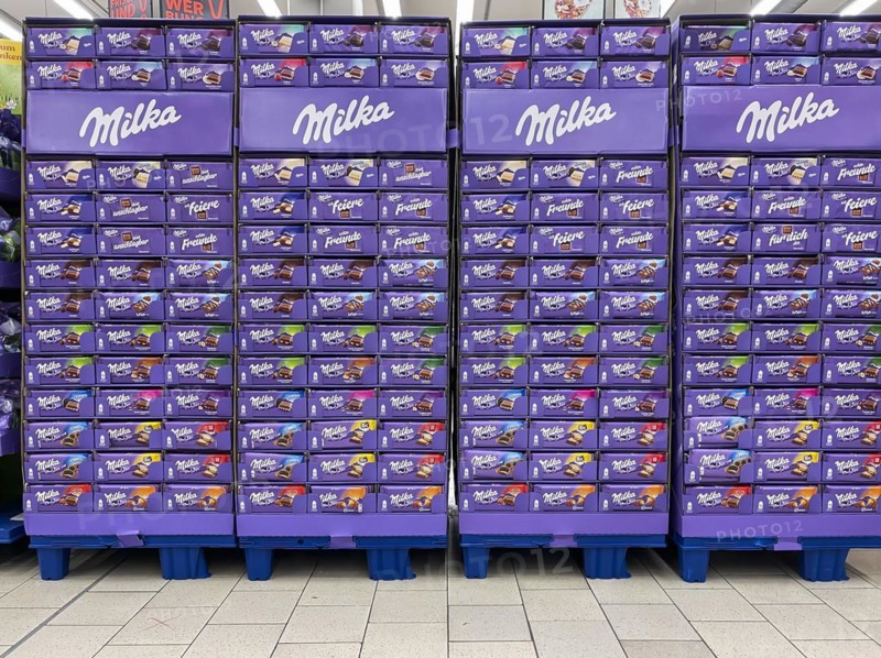 Milka chocolate on a pallet