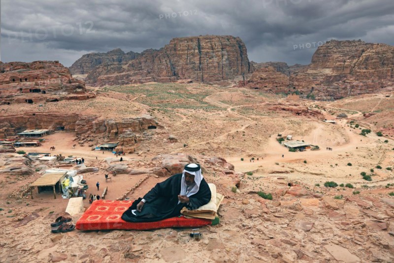 Bedouin resting on a mattress